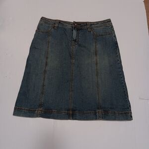 CAbi classic A-line stretch denim skirt, 8
